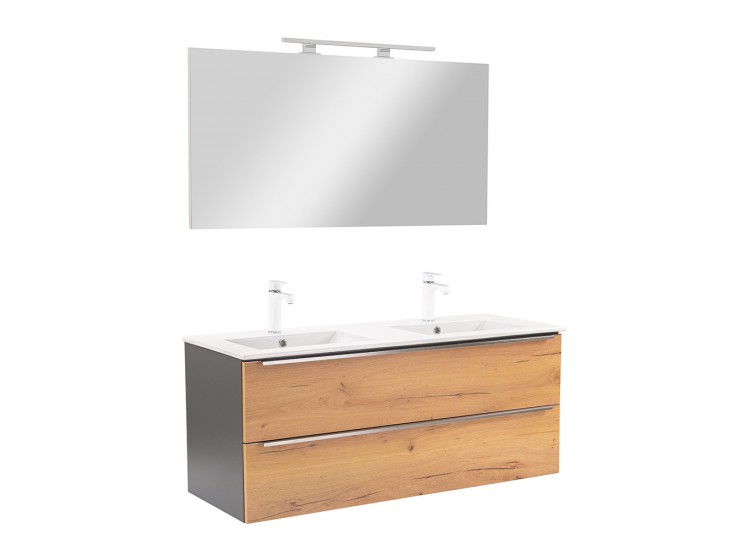 Vario Trim 120 komplett fürdőszoba bútor antracit-tölgy