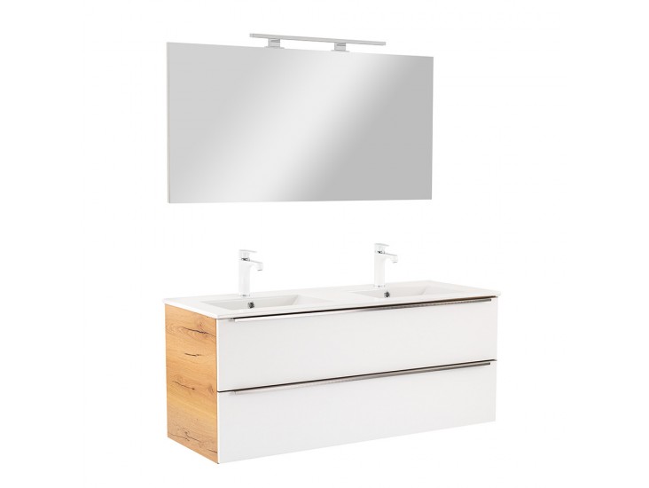 Vario Trim 120 komplett fürdőszoba bútor tölgy-fehér