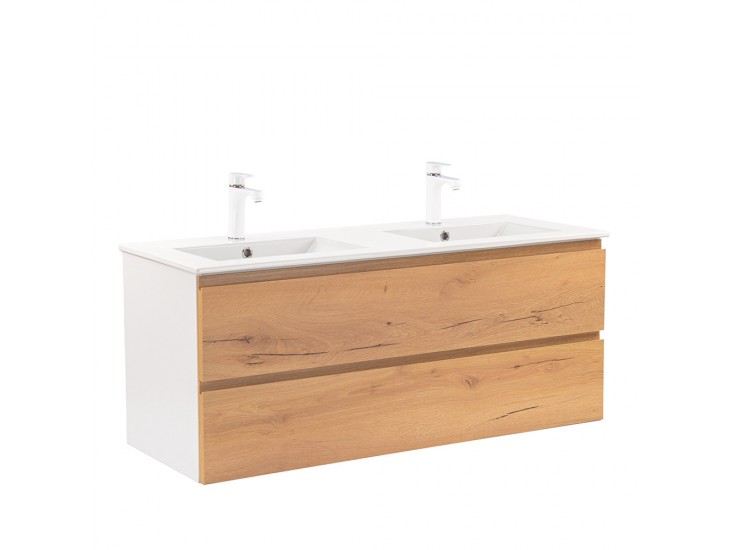 Vario Pull 120 alsó szekrény mosdóval fehér-tölgy