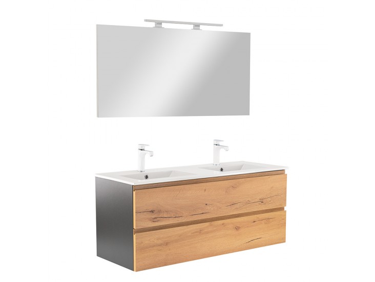 Vario Pull 120 komplett fürdőszoba bútor antracit-tölgy