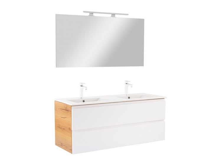 Vario Pull 120 komplett fürdőszoba bútor tölgy-fehér