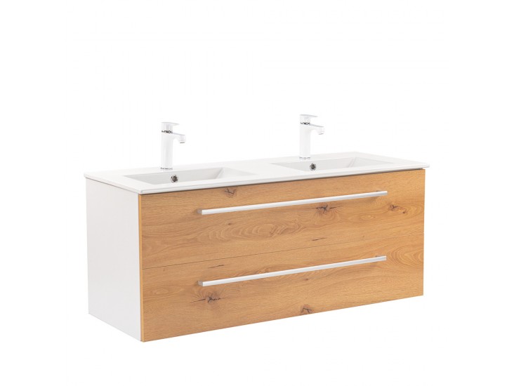 Vario Clam 120 alsó szekrény mosdóval fehér-tölgy