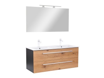 Vario Clam 120 komplett fürdőszoba bútor antracit-tölgy