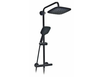 Vesuvio BL fekete zuhanyszett termosztátos csapteleppel