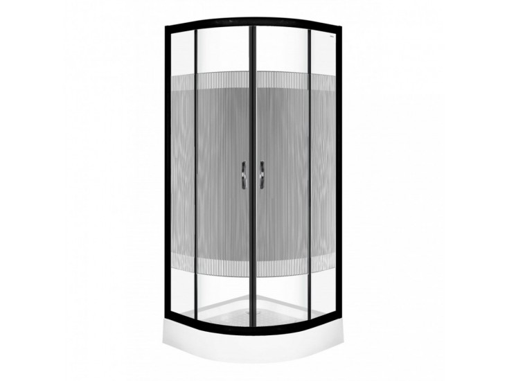 Xenia Duo Black 80 Íves zuhanykabin zuhanytálcával