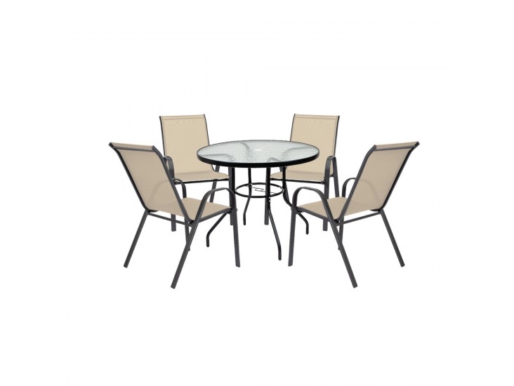 Tanger 4+1 kerti bútor garnitúra szett bézs