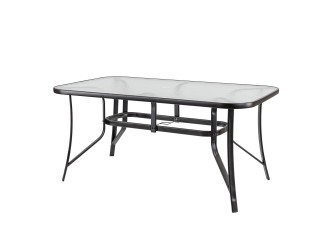 Canillo fémvázas üveg kerti asztal fekete