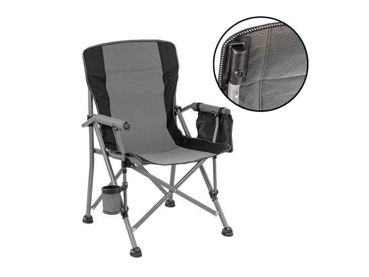 Leziter Comfort Plus karfás horgász szék pohártartóval szürke