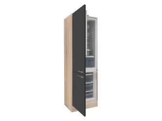 Yorki 60-as alulfagyasztós hűtős kamra szekrény sonoma tölgy korpusz selyemfényű antracit fronttal