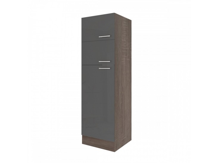 Yorki 60-as felülfagyasztós hűtős kamra szekrény yorki tölgy korpusz selyemfényű antracit fronttal